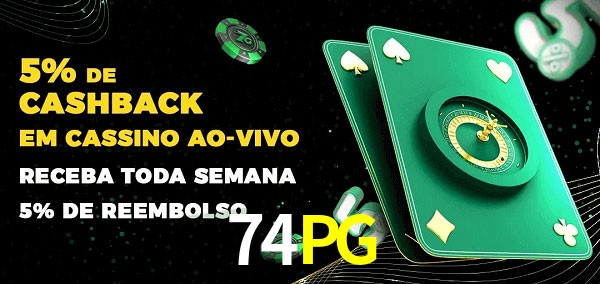 Promoções do cassino ao Vivo 74PG